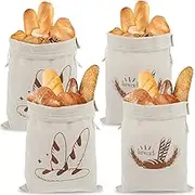 4Pcs Linen Bread Bags for Homemade Bread Large Capacity Bread Storage Bags with Drawstring BPA Free Sourdough Bread Bags Reusable Food Storage Bread Keeper for Bakers Kitchens 30×40cm
