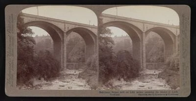 Dean bridge with its lofty arches spanning the waters of Leith, Scotland 1905