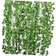 12 Strands Artificial Ivy Leaf Plants Vine Hanging Garland Fake 84 Feet