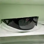 Prada Symbole Sunglasses Black Wrap Butterfly Mask Acetate Authentic Runway Logo