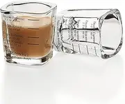 2 Pack Measuring Cup Shot Glass, BPA-Free Premium Liquid Heavy Glass,2 Ounce/60ML Espresso Measuring Cups, Glass Measuring Baking Cups