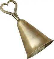 Hand Forged Heart Shape Hand Bell Iron Handmade Medieval Super Loud Hand Call Bells Blacksmith Antique Bell, Metal Bells for Weddings, Christmas, Game, Events and Office Bell by Living Ideas