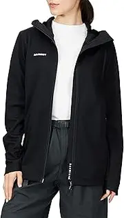 [Mammut] 1011-01790 Ultimate VII SO Hooded Jacket AF Women Soft Shell Hooded Jacket Asian Fit, Black, L