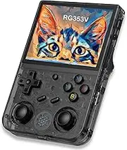 RG353V Handheld Spielkonsole, Dual OS Android 11 und Linux System, 16G+64G TF Karte 4452 Spielkonsole RK3566 Chips Quad-Core 1.8GHz,Retro Konsole RG353V Unterstützung 5G WiFi 4.2 Bluetooth(schwarz)