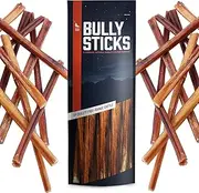 Wild Wolf Angus Bully Dog Sticks 12 Inch (8 oz), Healthy Dog Chew Bones - All Natural & Durable, Odor Free, Mixed Thickness