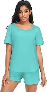 [RPLIFE] Medium Turquoise Ladies Sleepwear Sets, Matching Sets Women Loungewear, Medium Turquoise, Medium
