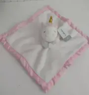 Carter's Unicorn Security Blanket Baby Lovey Plush & Satiny White Pink Soft