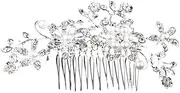 [Hiliby] Wedding pins Bridal Hair comb Pearls Clips Diamante Accessories Crystal Bridal supplies Mens Headband (White, One Size)