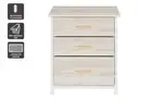 Ovela 3 Drawer Nightstand Bedside Table (Wood Grain White Oak), Chest of Drawers