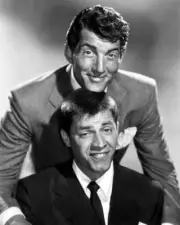 Dean Martin & Jerry Lewis smile & clown 1950's era studio portrait 24x30 poster