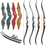 60" Takedown Recurve Bow 20-60lbs Limbs Wooden Riser Archery American Hunting