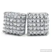 VVS Lab Cubic Zirconia Mens Box Stud Earrings
