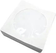 100Pcs White Storage Bags with Transparent Window Paper Cases for Organizing Home Cinema Discs Holder for Music Movies