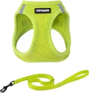 Voyager Step-in Air Cat Leash Harness Set - All Weather Mesh, Step in Vest Harness for Small and Large Cats by Best Pet Supplies - Lime Green, M (Chest 15-17")