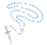 Irish J. C Walsh & Sons, Ireland Light Blue Resin Rosary C218 LIGHT BLUE