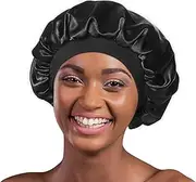 Alnorm Women Silky Satin Sleep Cap with Premium Elastic Band