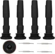 ohbien 4pcs Ignition Coil Rubber Boot Plug Compatible with Audi A3 A4L Q2L Skoda Octavia A1 Golf 7 Beetle Passat Rapid Ibiza Leon Mii 1.0 1.2 1.4 1.6, Ignition Module Rubber Boots Plug 04C905110B