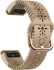 Fleshy Leaf QuickFit 20mm Wishbone Watch Band Compatible with Garmin Fenix 7S 5S/ 5S Plus, 6S/ 6S Pro, D2 Delta S, Descent Mk2S - Silicone Replacement Strap Bracelet Wristband - Smart Watch Accessories