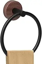 Towel Ring | Walnut Towel Hanger - Walnut Ring, Wall Mounted Holder for Bathroom, No Punching Hand Holder
