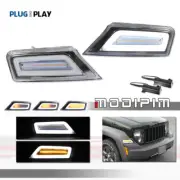 2X Clear Front Bumper Switchback LED Parking Signal Light For 08-12 Jeep Liberty (for: Jeep)