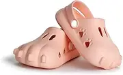 [Ducklings] Toddler/Kids Dino Claw Clog with Cute Dino Track Mark Bottoms. Easy Parent Friendly Slide-On Shoes with Non-Slip for Beach Pool Shower Pre and Post Sports. Indoor and Outdoor Use