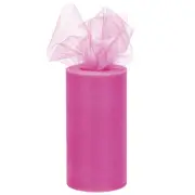 6 inch 50 Yards Tulle Ribbon Rolls Pastel Netting Fabric, Rose Red