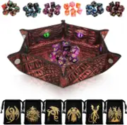DND Dice Set, 6 Sets Double-Colors Polyhedral Dice with 6 Drawstring Bags and Cr
