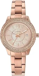 [FOSSIL] Women's Rose Gold Stainless Steel Stella Analogue Watch, 30mm