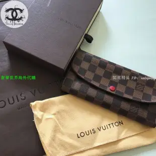 二手精品 Louis Vuitton LV N63544 棋盤格 法國製 長夾 附證 紅釦 發財包 皮夾