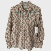 Ariat Cimarron Western Button Up Shirt Pearl Snap Womens Small Aztec Print New