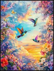 Hummingbirds and Butterflies 2 Chart Counted Cross Stitch Patterns Needlework