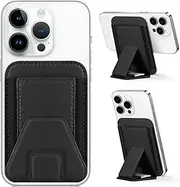 Miroddi for Magsafe Wallet Stand, Magnetic Phone Wallet for iPhone 16/15/14/13/12 Series, Leather Magnetic Cards Holder, Fits 5 Cards, RFID Blocking, Slim, Black