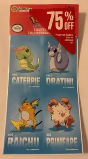 Pokemon Stickers Sandylion Caterpie Dratini Raichu Primeape Nintendo 1999 New