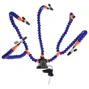 Soldering Helping Hands,Third Hand Tool with Arms & 5 Alligator Clip,Blue,11"
