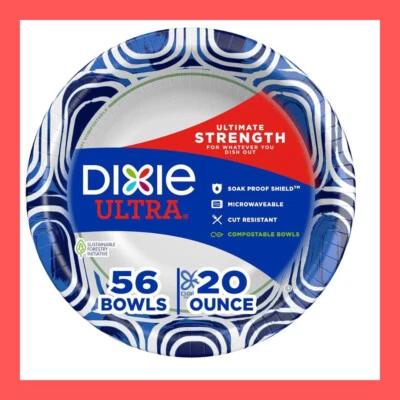 Dixie Ultra Paper Bowls, 20 Ounces, 56 Count
