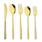 20Piece Gold Silverware Set 18/10 Stainless Steel Flatware Cutlery Set Service f