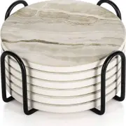 LIFVER by Dowan Drink Coasters with Holder Sets of 6