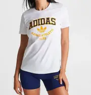 NEW WOMEN'S ADIDAS ORIGINALS VARSITY TREFOIL TEE SHIRT ~MEDIUM #IW5683