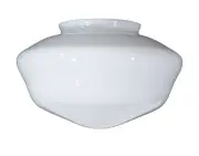 B&P Lamp® 6" Fitter, Opal Schoolhouse Shade, 12" Dia.
