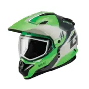 G-Max A21151166 GM-11S Ronin Snow Helmet with Dual Lens Shield Lg Green