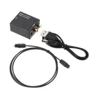 Digital Optical Coaxial to Analog RCA L/R Audio ConverterAdapter Fiber Cable New