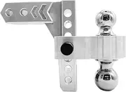 Adjustable Trailer Hitch 2" Receiver 6" Drop/Rise Drop Hitch 12500 LBS GTW Ball Mount 2" 2-5/16" Dual Towing Ball Double Locks(Drop8,B)