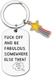 [Kefley] Funny Coworker Leaving Gifts for Women Men Inspirational Retiree Keychain Co-Worker Colleague Retirement Gift Goodbye Farewell Going Away Gifts for Coworkers Friends Miss You Key Chains