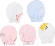 [HORIALENCE] Cotton Protective Mittens Soft No Scratch Gloves Elastic Cuff Design Multi Color Selection for Newborns Keeps Hands Warm Safe