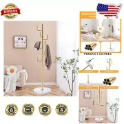 Sturdy Metal Cactus Coat Rack with Space-Saving Marble Base - 180lbs Capacity