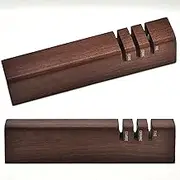 3-Stage Knife Sharpener,Solid Wood Knife Sharpening Tool,Multifunctional Sharpening and Polishing Kitchen Rolling Knife Sharpener,Kitchen Tools & Camping Accessories(Brown)