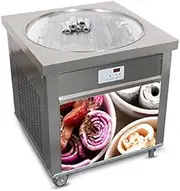 Ment ETL UL NSF 70cm Single Round pan Fry ice Cream Machine Fried ice Cream Machine roll ice Cream Machine ice Cream Maker with high Stronger Wheels