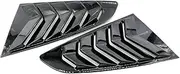 2pcs Compatible for Ford Mustang 2015 2016 2017 Car Rear Window Louver Shutter Cover Trim Glossy Black Carbon Fiber Car Styling(Bright Black)
