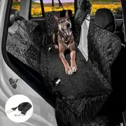 Upgraded Dog Car Seat Cover for Back Seat Waterproof, with Safety Strap and Hook