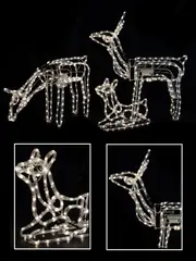 Neutral White LED Rope Light 3D Animated Reindeer Family Display - 3 Set